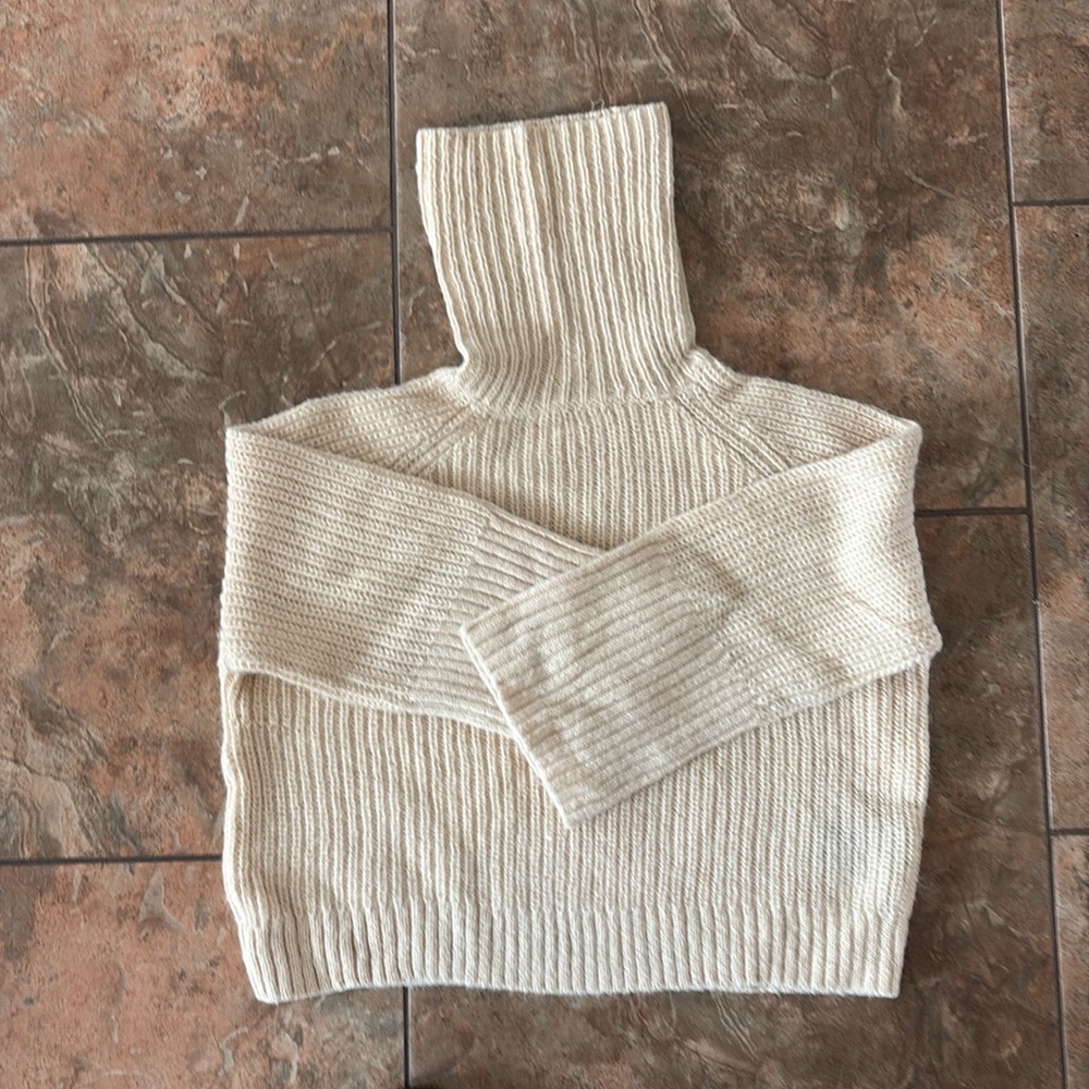 Club Monaco Cream Cowl Neck Sweater - Picture 2 of 4